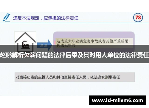 赵鹏解析欠薪问题的法律后果及其对用人单位的法律责任