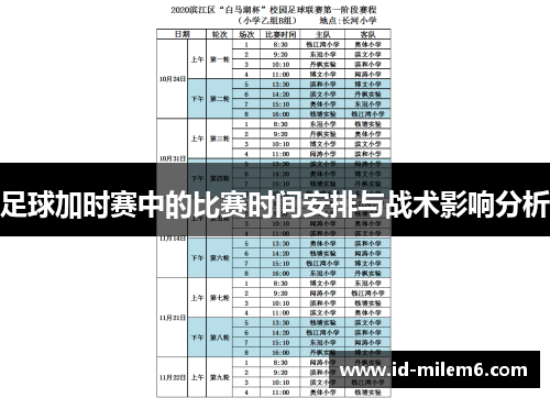 足球加时赛中的比赛时间安排与战术影响分析