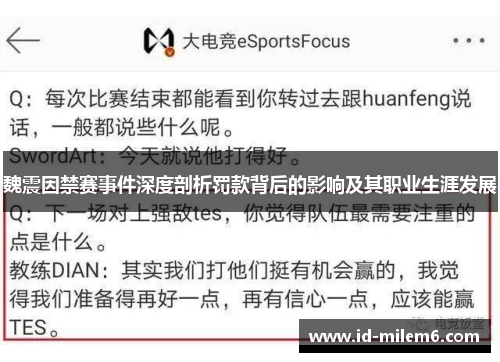 魏震因禁赛事件深度剖析罚款背后的影响及其职业生涯发展